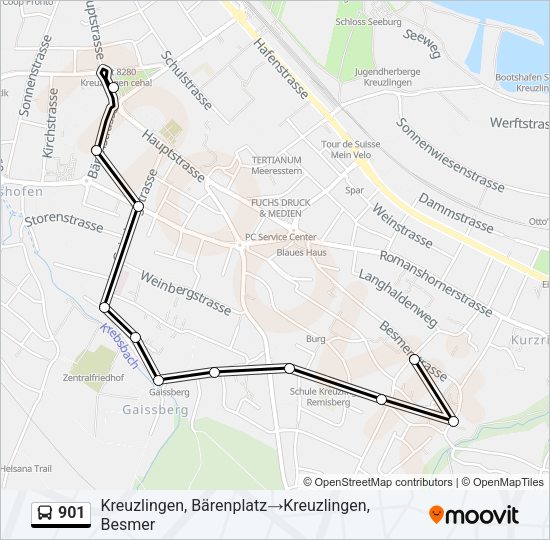 901 Bus Line Map