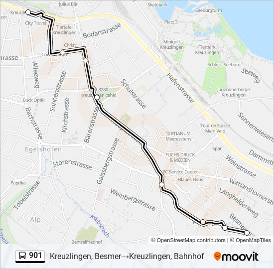 901 bus Line Map