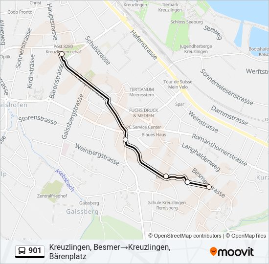 901 Bus Line Map