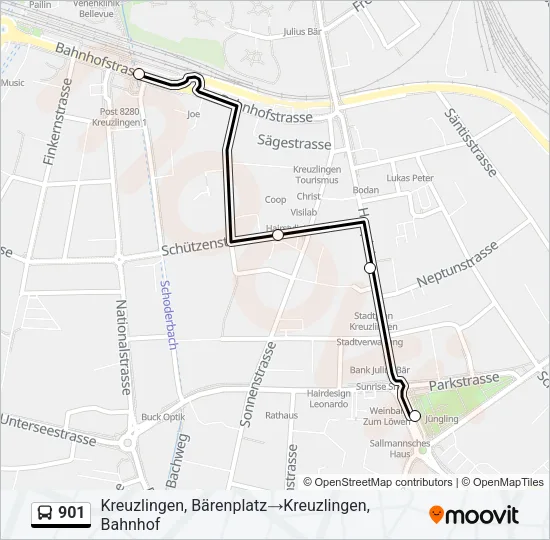 901 Bus Line Map