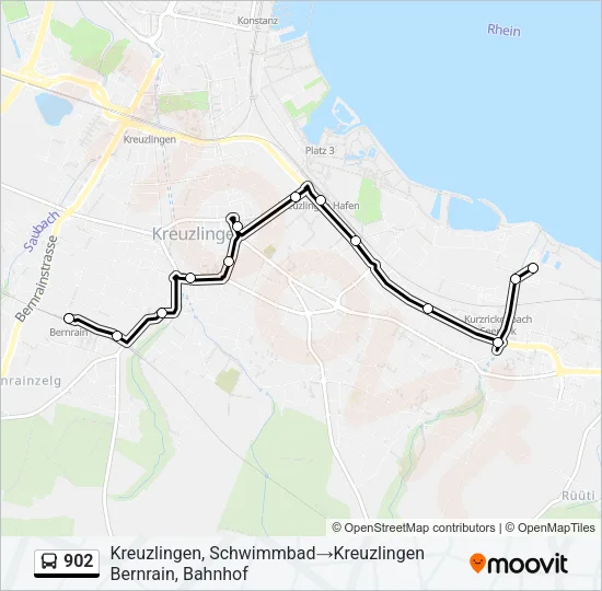 Plan de la ligne 902 de bus