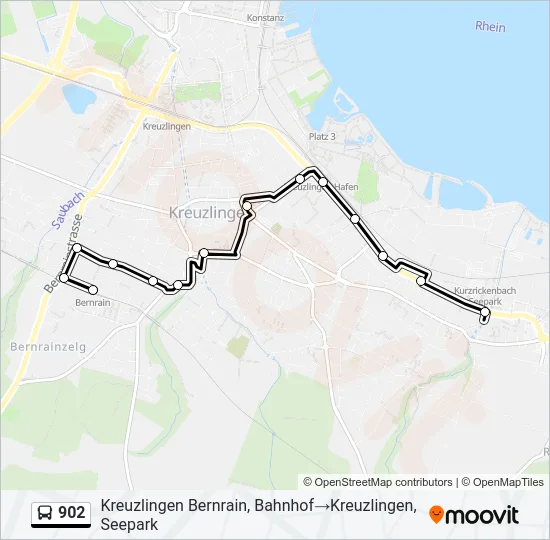Plan de la ligne 902 de bus