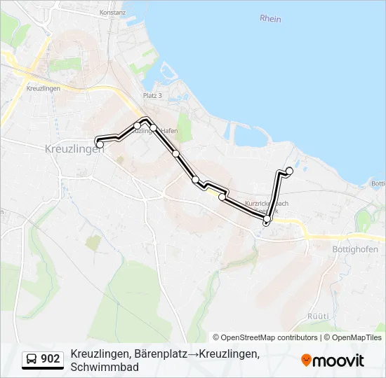 Plan de la ligne 902 de bus
