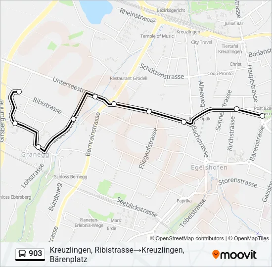 Plan de la ligne 903 de bus