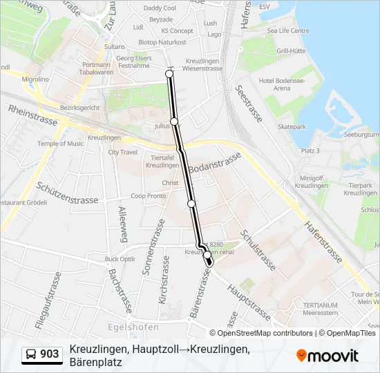 Plan de la ligne 903 de bus