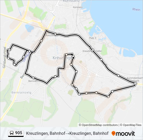 905 Bus Line Map