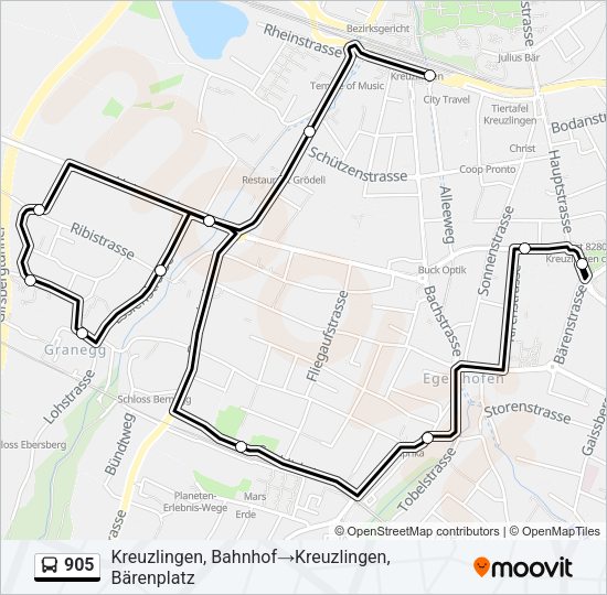 905 Bus Line Map