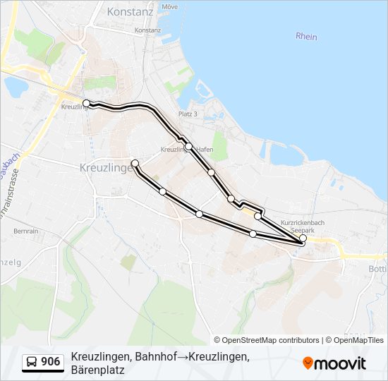 906 Bus Line Map