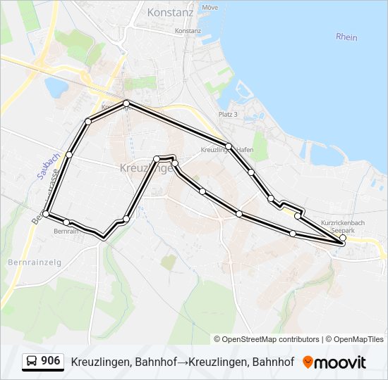 906 Bus Line Map