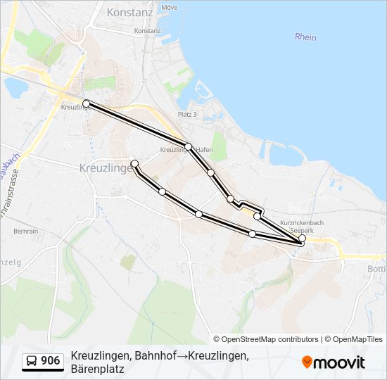 906 Bus Line Map