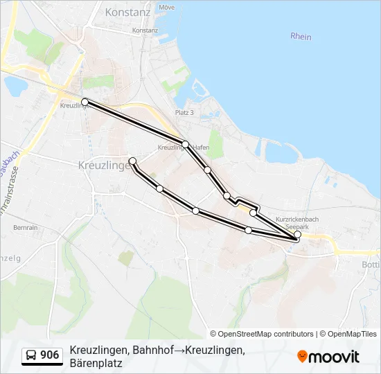 906 Bus Line Map