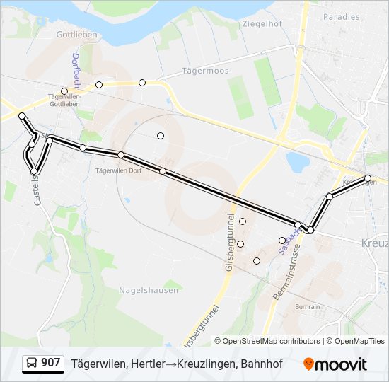 907 Bus Line Map