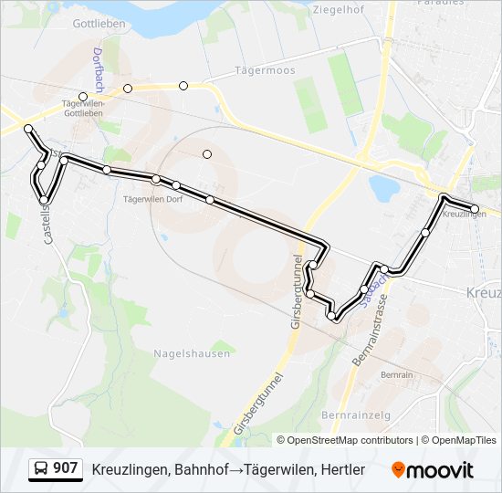 907 Bus Line Map