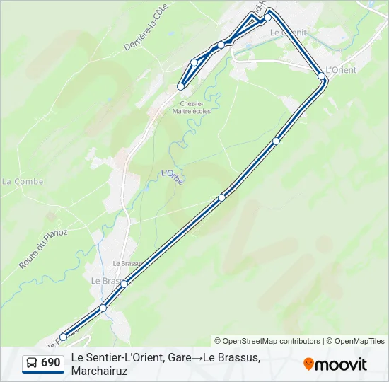 690 Bus Line Map
