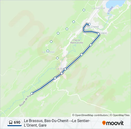 Plan de la ligne 690 de bus