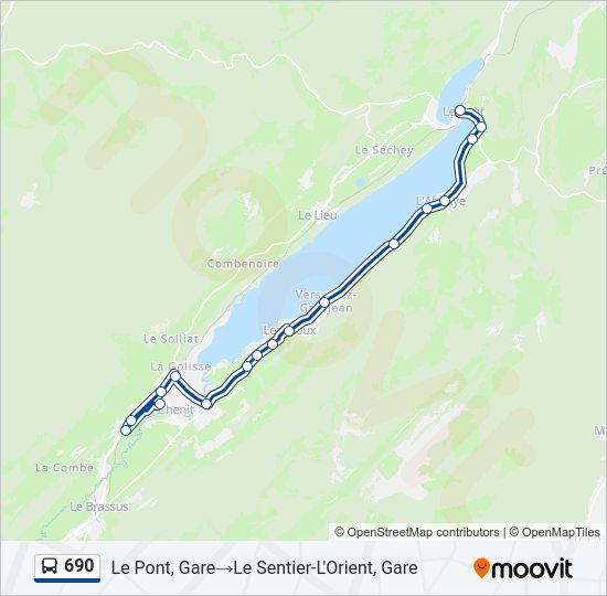 Plan de la ligne 690 de bus