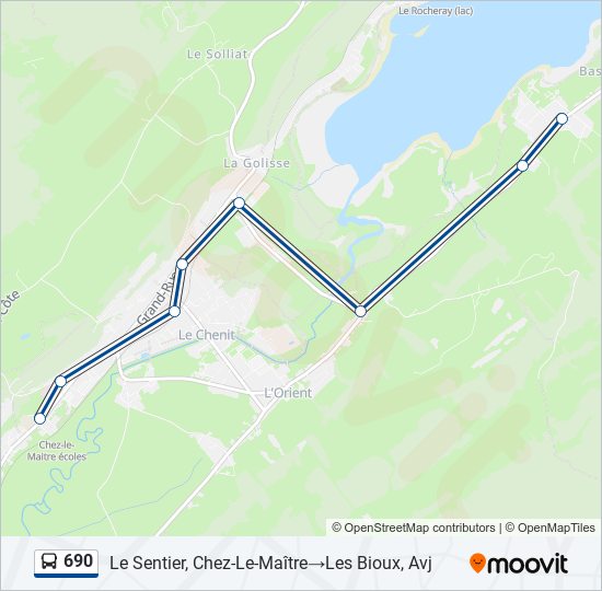 Plan de la ligne 690 de bus