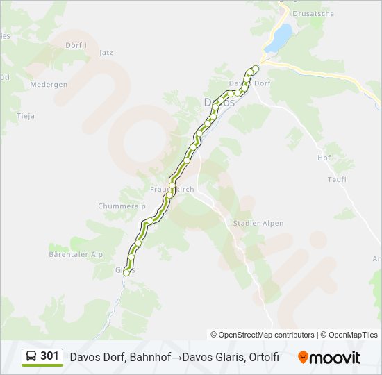 301 Bus Line Map