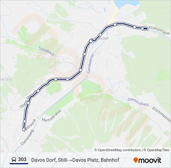 303 Bus Line Map