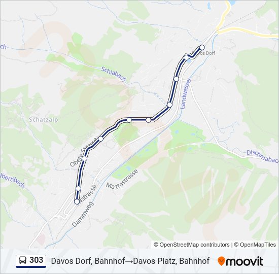 303 Bus Line Map