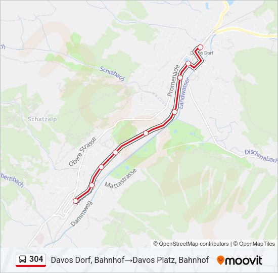 304 Bus Line Map