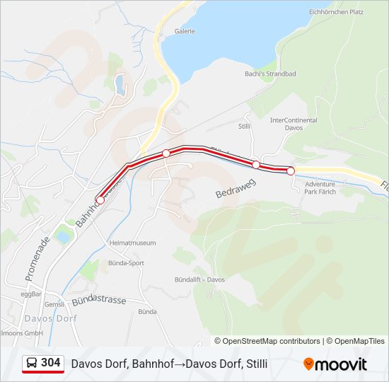 304 Bus Line Map