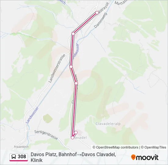308 Bus Line Map