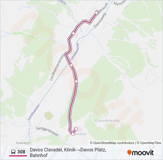 308 Bus Line Map