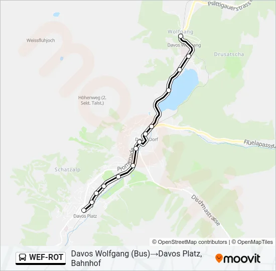 Plan de la ligne WEF-ROT de bus