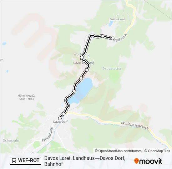 Plan de la ligne WEF-ROT de bus