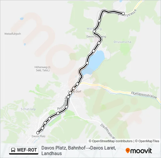 Plan de la ligne WEF-ROT de bus