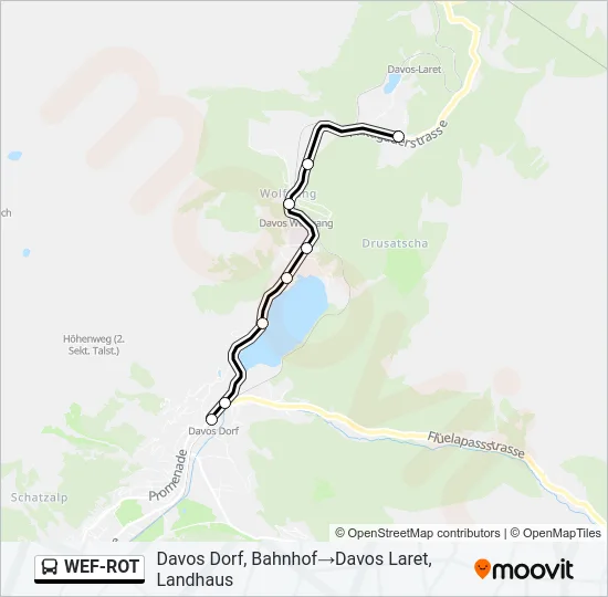 Plan de la ligne WEF-ROT de bus
