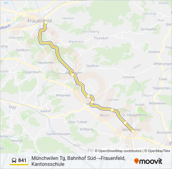 841 Bus Line Map