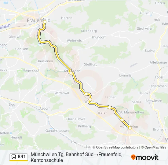 841 Bus Line Map