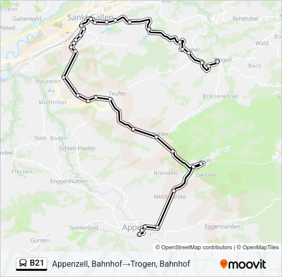 B21 Bus Line Map