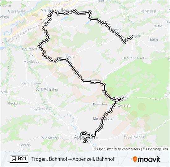 B21 Bus Line Map