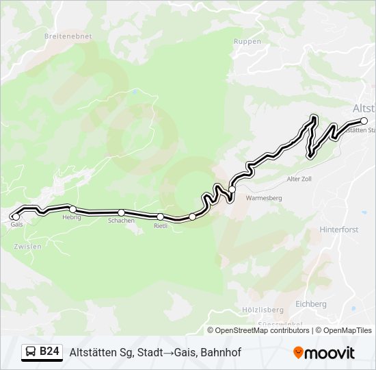 B24 Bus Line Map