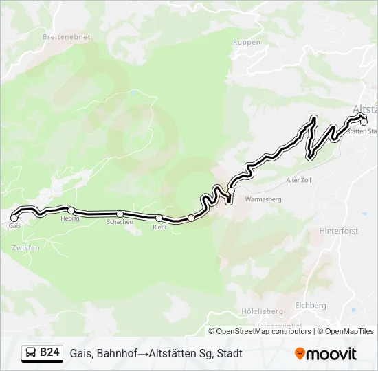 B24 Bus Line Map