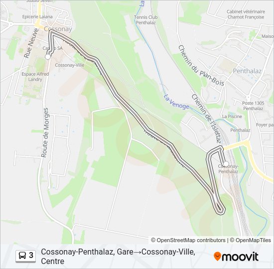 3 Bus Line Map