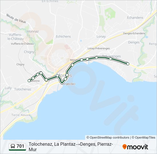 701 Bus Line Map
