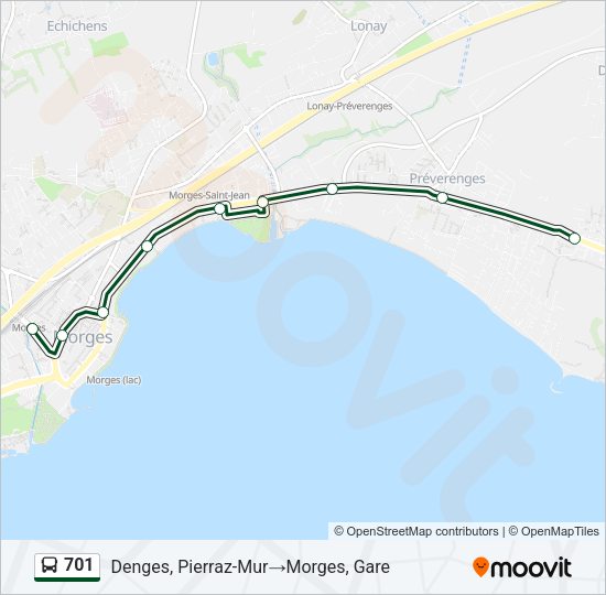 701 Bus Line Map