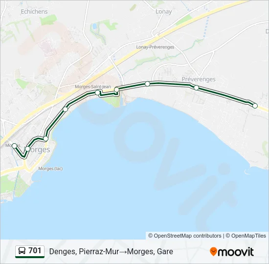 701 Bus Line Map