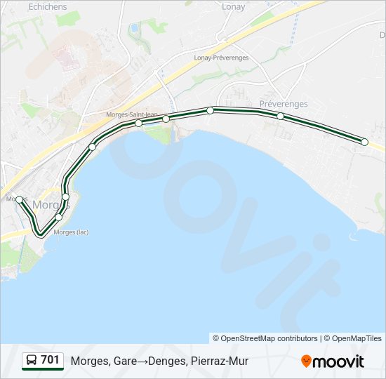 701 Bus Line Map