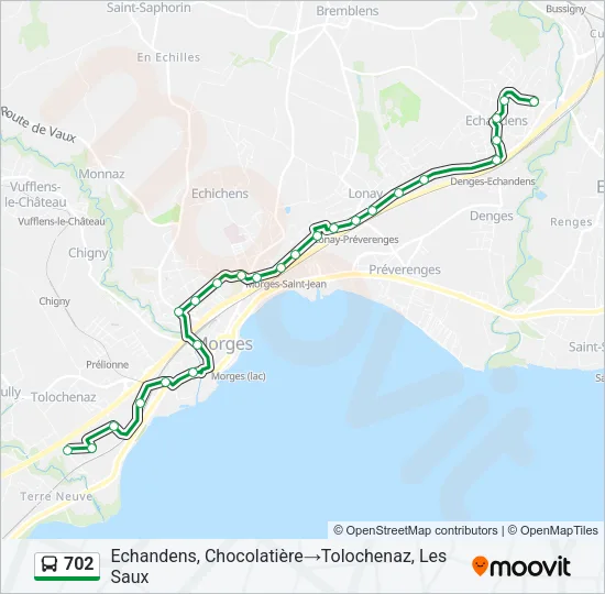 702 Bus Line Map