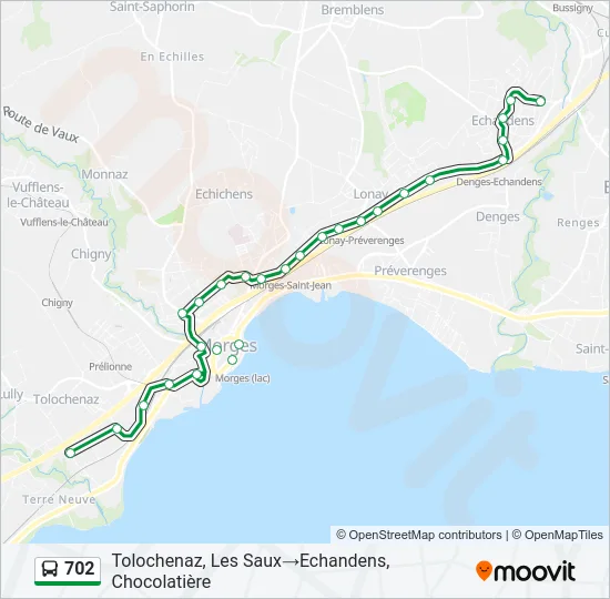 702 Bus Line Map