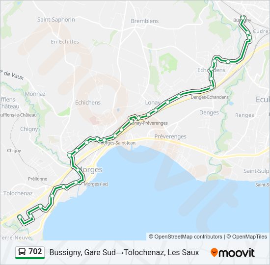 702 Bus Line Map