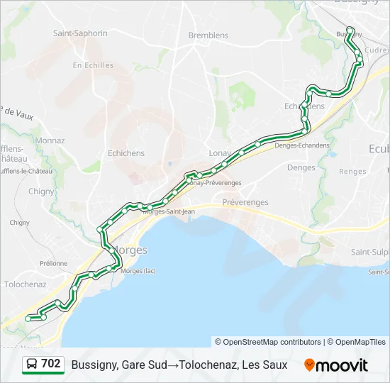 702 Bus Line Map