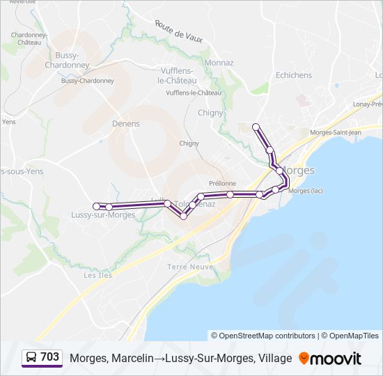 Plan de la ligne 703 de bus