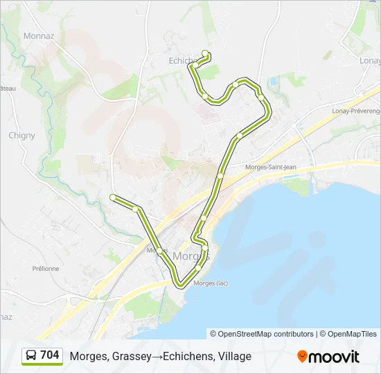704 Bus Line Map