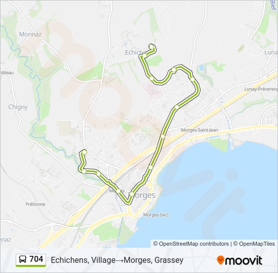 704 Bus Line Map